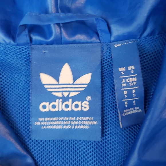 Super Rare Vintage Adidas Originals Jacket Windbreaker Blue Shell Cal Surf - Picture 5 of 6